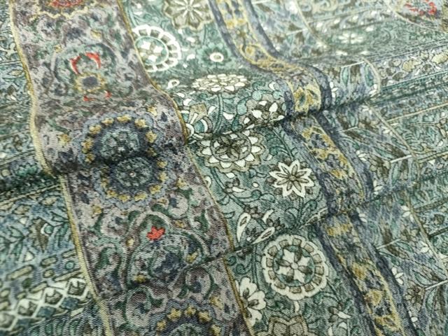 平和屋着物○上質な小紋 更紗花間道 鬼しぼ縮緬 正絹 逸品