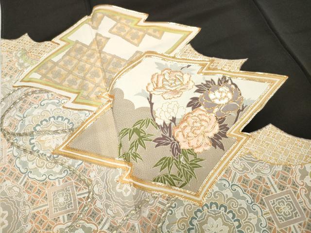 平和屋着物■豪華黒留袖 駒刺繍 天井正倉院花文 金彩 正絹 逸品 DAAZ1210qa