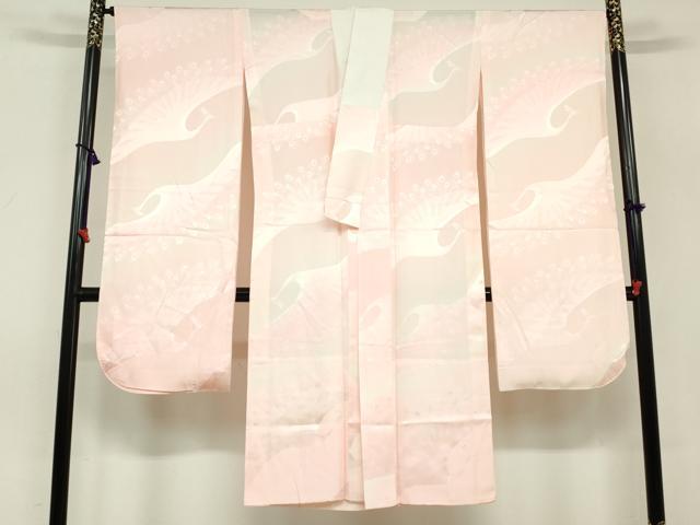 平和屋着物□振袖用長襦袢 無双仕立て 孔雀地紋 暈し染め 正絹 逸品