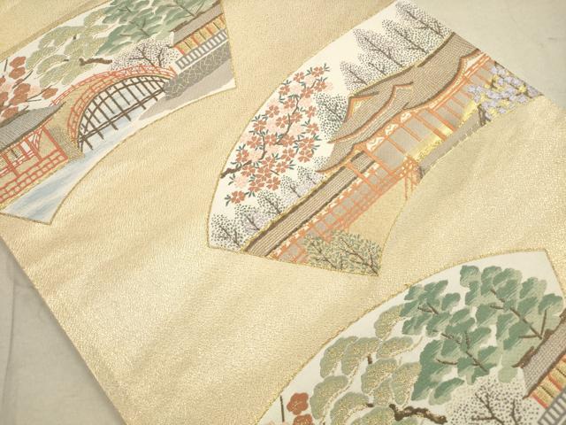 平和屋着物◎西陣 六通柄袋帯 唐織 平安蒔絵 九百錦 金糸 正絹 逸品 DAAZ1766xg