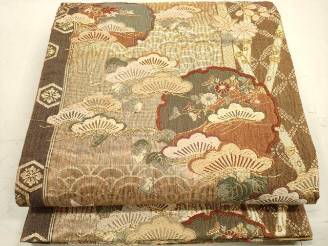 正絹 袋帯 六通柄 夢・みやび 螺鈿 七宝図案 豪華絢爛 逸品 美品 平和屋着物◎六通柄袋帯 唐織 雪輪花文 金糸 正絹 逸品 DAAZ1776xg