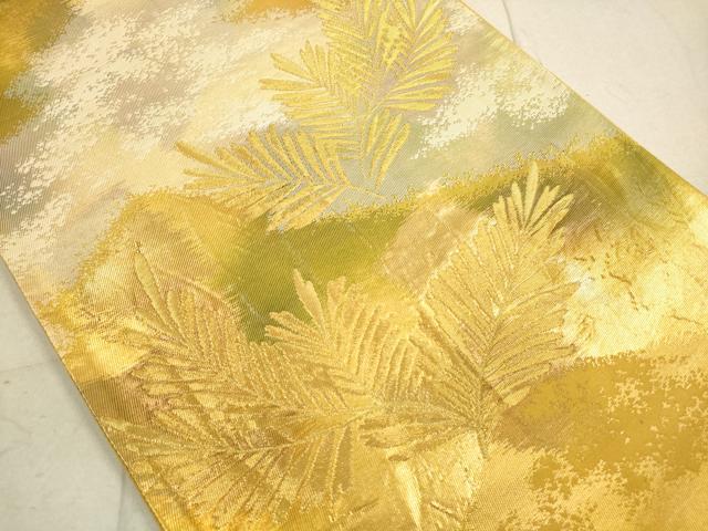 平和屋着物◎六通柄袋帯 枝松文 金糸 引箔 正絹 逸品 DAAZ1784xg