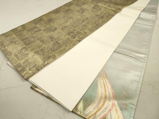 平和屋着物◎太鼓柄袋帯 錦花集 金銀彩 正絹 逸品 DAAZ1810xg