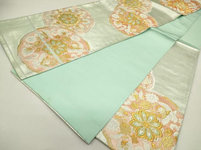 平和屋着物◎六通柄袋帯 鏡裏花鳥文 金銀糸 正絹 逸品 DAAZ1899xg