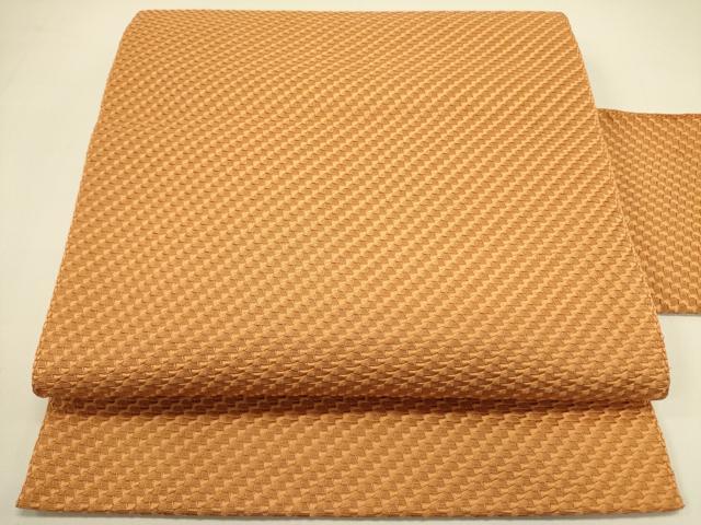平和屋着物●八寸名古屋帯 赤朽葉色 正絹 逸品 DAAZ2217op