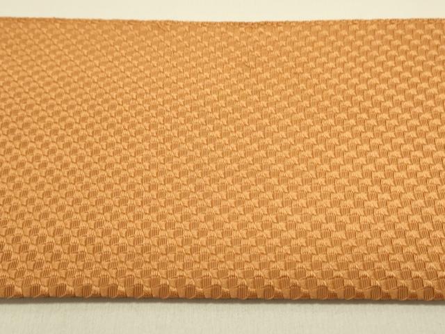 平和屋着物●八寸名古屋帯 赤朽葉色 正絹 逸品 DAAZ2217op