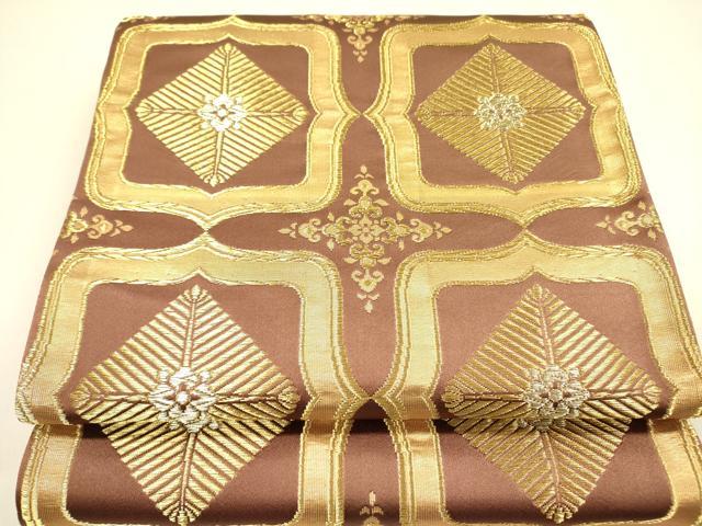 平和屋着物●西陣 六通柄袋帯 花菱文 金糸 正絹 逸品 DAAZ2400op