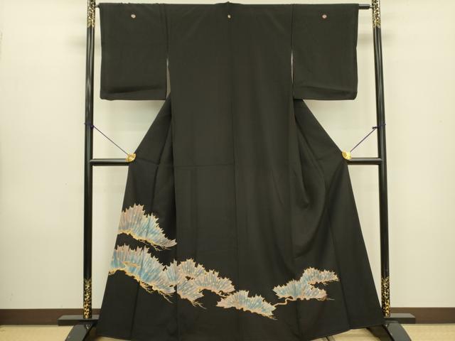 平和屋着物■豪華黒留袖 刺繍 松 金彩 正絹 逸品 DAAZ2565op