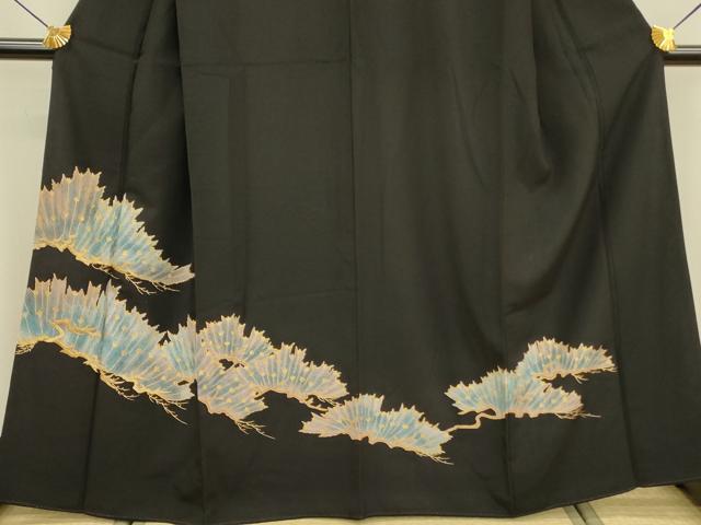 平和屋着物■豪華黒留袖 刺繍 松 金彩 正絹 逸品 DAAZ2565op