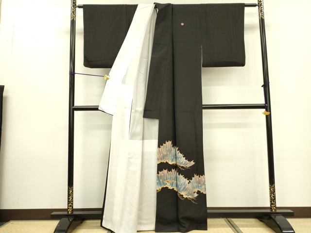 平和屋着物■豪華黒留袖 刺繍 松 金彩 正絹 逸品 DAAZ2565op