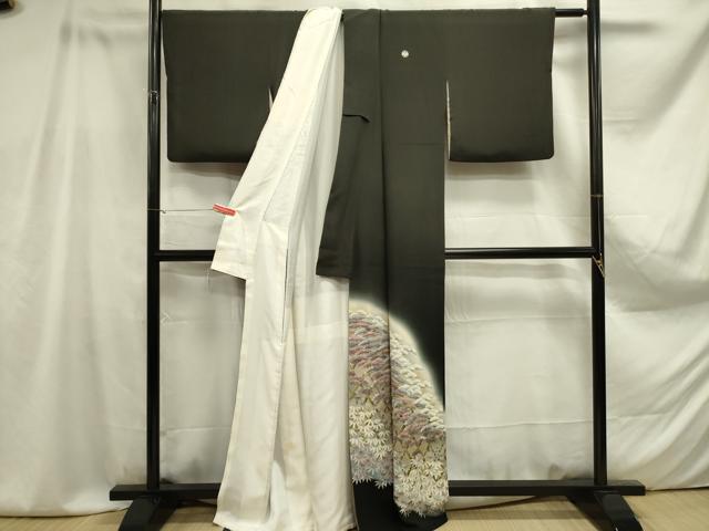 平和屋着物■豪華黒留袖 駒刺繍 笹の葉松文 暈し染め 金彩 正絹 逸品 DAAZ2777op
