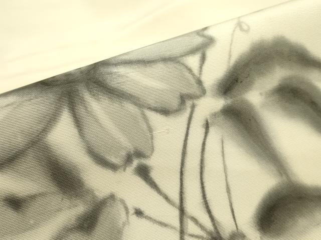 平和屋着物●九寸名古屋帯 作家物 手描き 草花 正絹 逸品 DAAZ2832op