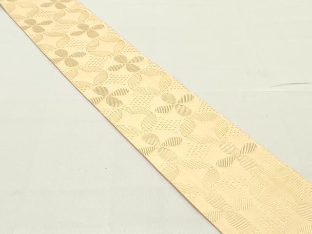 平和屋着物●男性 本場筑前博多織 角帯 七宝花文 香色 正絹 逸品 DAAZ3061ob