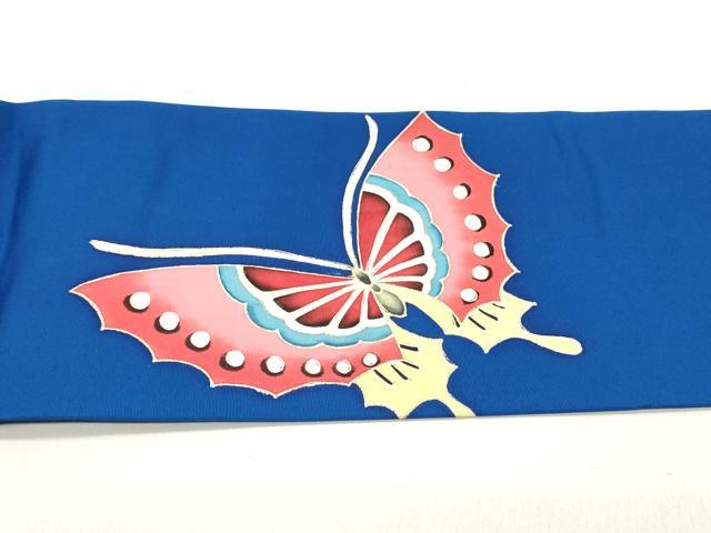 平和屋着物●塩瀬 九寸名古屋帯 舞蝶文 金彩 正絹 逸品 DAAZ3102ob
