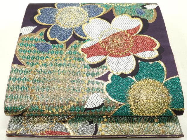 平和屋着物○六通柄袋帯 優美五彩 金銀糸 正絹 逸品 DAAZ3103ob