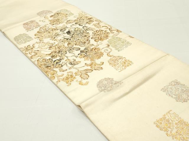 平和屋着物●龍村平蔵製 六通柄 本袋帯 兎煌印金錦 金銀糸 正絹 逸品 DAAZ3165ob
