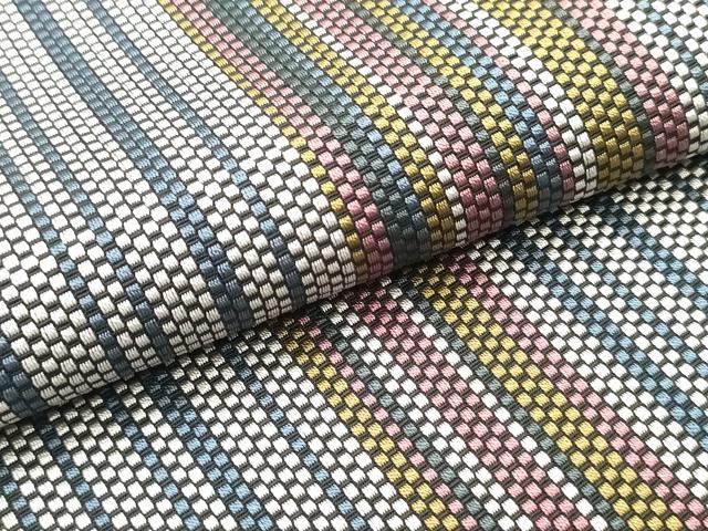 平和屋着物●本場筑前博多織 八寸名古屋帯 間道 正絹 逸品 DAAZ3176ob