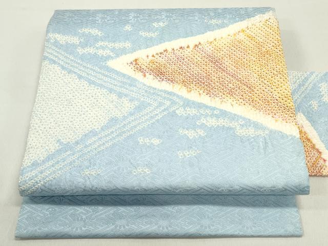 平和屋着物○九寸名古屋帯 絞り 幾何学文様 正絹 逸品 DAAZ3254ob