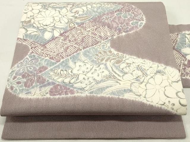 平和屋着物●九寸名古屋帯 流水辻が花 鬼しぼ縮緬 正絹 逸品 DAAZ3442ob