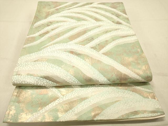 平和屋着物◎六通柄袋帯 立波文 金糸 引箔 正絹 逸品 DAAZ3527jm