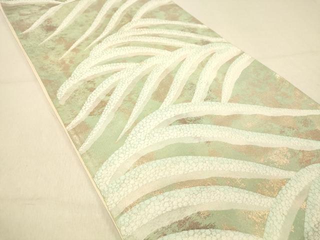 平和屋着物◎六通柄袋帯 立波文 金糸 引箔 正絹 逸品 DAAZ3527jm