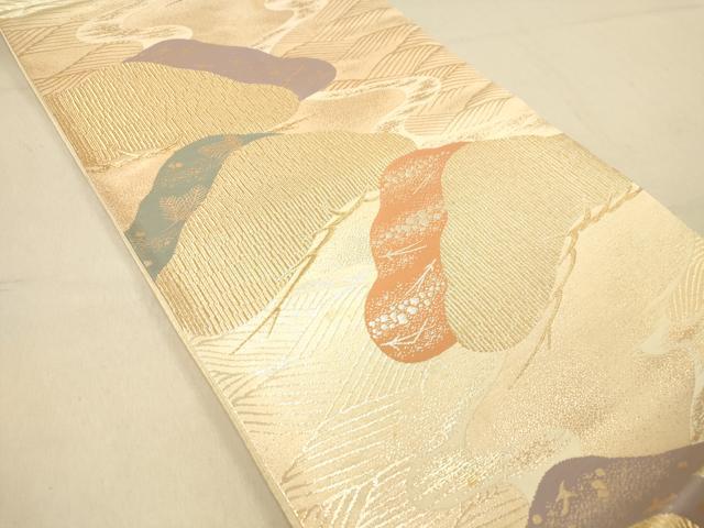 平和屋着物◎六通柄袋帯 立波松文 金銀糸 正絹 逸品 DAAZ3528jm