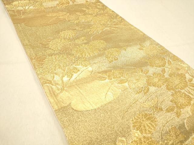 平和屋着物◎六通柄袋帯 雲取り吉祥花文 金糸 正絹 逸品 DAAZ3529jm