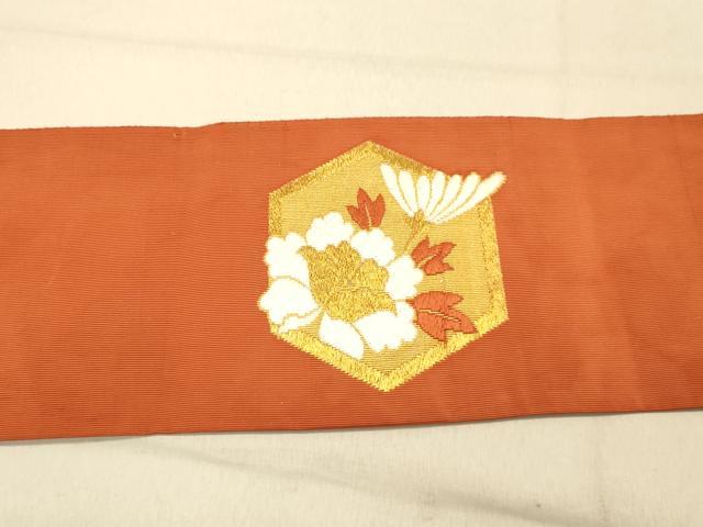 平和屋着物◎綴れ 八寸名古屋帯 亀甲吉祥花文 金糸 正絹 逸品 DAAZ3599jm