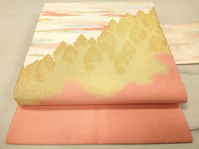 平和屋着物◎綴れ 九寸名古屋帯 風景樹林文 金銀糸 正絹 逸品 DAAZ3638jm