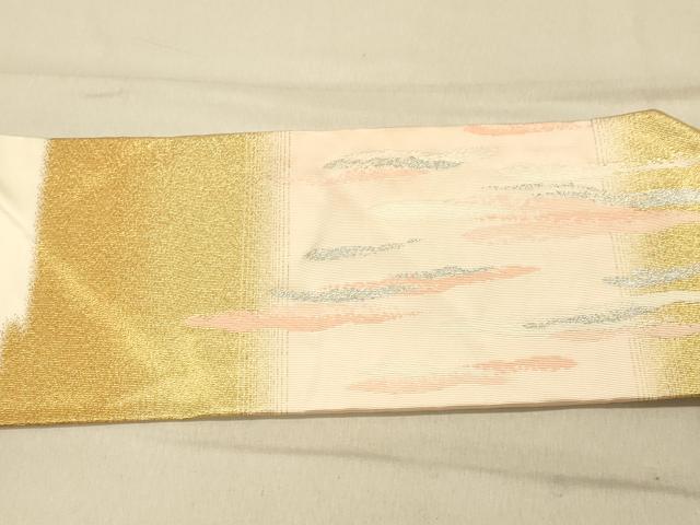 平和屋着物◎綴れ 九寸名古屋帯 風景樹林文 金銀糸 正絹 逸品 DAAZ3638jm