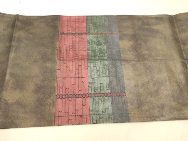 平和屋着物◎太鼓柄袋帯 幾何学文様 引箔 正絹 逸品 DAAZ3739jm