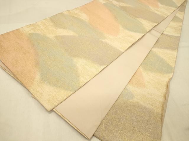 平和屋着物◎砂子綴れ 全通柄袋帯 地紙草文 金糸 正絹 逸品 DAAZ3895jm