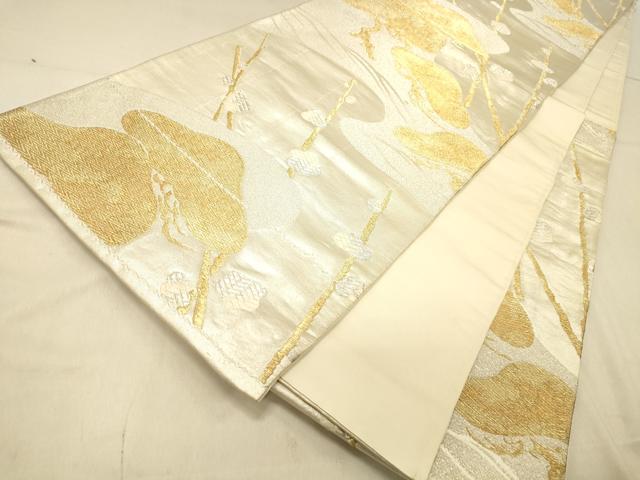平和屋着物◎六通柄袋帯 唐織 松文 金銀糸 正絹 逸品 DAAZ3911jm