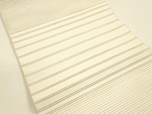 平和屋着物*夏物 絽綴れ 八寸名古屋帯 横段文 銀糸 正絹 逸品 DAAZ4016cm