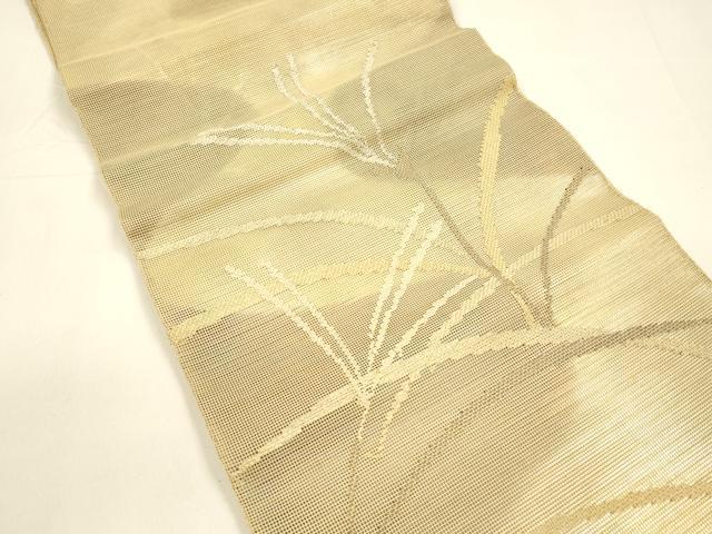 平和屋着物*夏物 六通柄袋帯 草葉文 金銀糸 正絹 逸品 DAAZ4021cm