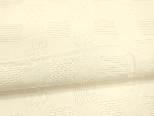 平和屋着物●沖縄県最高級織物 首里花倉織 全通柄袋帯 抽象文様 薄卵色 正絹 逸品 DAAZ4159cm