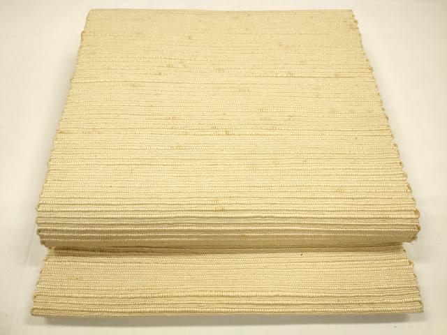 平和屋着物●八寸名古屋帯 信州紬 横段文 蜂蜜色 正絹 逸品 DAAZ4210cm