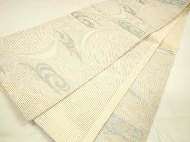 平和屋着物*夏物 六通柄 京袋帯 流水文 銀糸 DAAZ4224cm