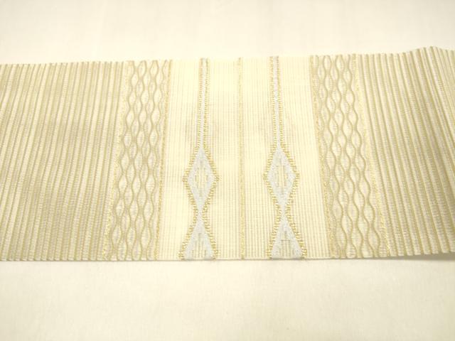 平和屋着物*夏物 絽綴れ 八寸名古屋帯 抽象文様 金糸 正絹 逸品 DAAZ4260cm
