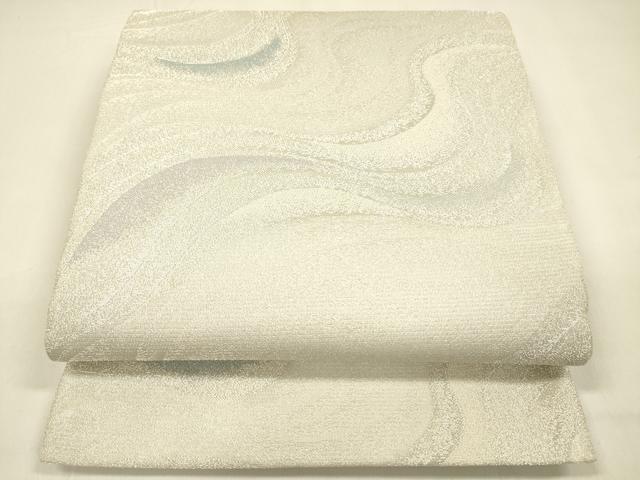 平和屋着物*夏物 六通柄袋帯 流水文 銀糸 正絹 逸品 DAAZ4266cm