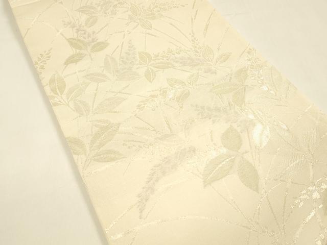 平和屋着物*夏物 六通柄袋帯 草葉文 金糸 正絹 逸品 DAAZ4269cm