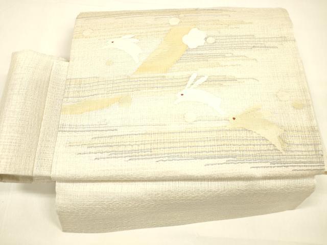 平和屋着物*夏物 ワンタッチつけ帯 跳び兎 金銀糸 やまと誂製 箱付き 正絹 逸品 DAAZ4273cm