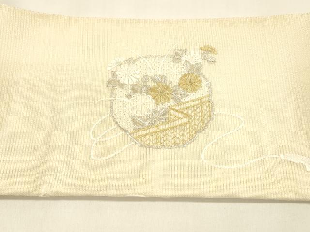 平和屋着物*夏物 中国三大刺繍 スワトウ刺繍 汕頭刺繍 総刺繍 ワンタッチつけ帯 草花文 金銀糸 正絹 逸品 DAAZ4275cm