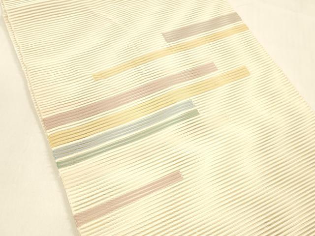 平和屋着物*夏物 絽綴れ 八寸名古屋帯 横段文 正絹 逸品 DAAZ4276cm