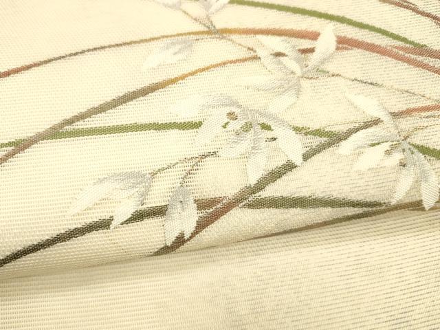 平和屋着物*夏物 九寸名古屋帯 草花文 金銀糸 正絹 逸品 DAAZ4277cm