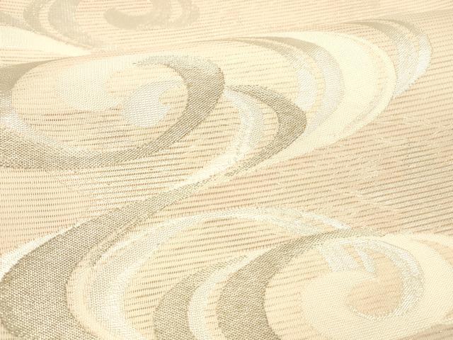 平和屋着物*夏物 六通柄袋帯 流水文 銀糸 正絹 逸品 DAAZ4282cm