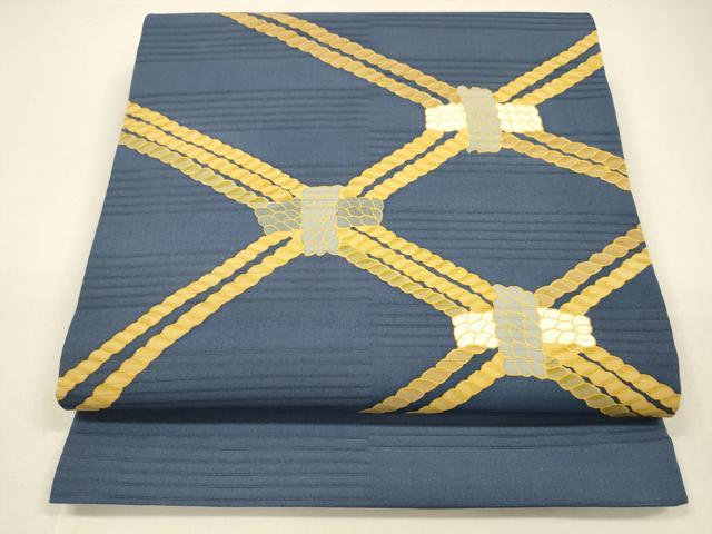 平和屋着物*夏物 絽塩瀬 九寸開き名古屋帯 結び紐文 正絹 逸品 DAAZ4287cm