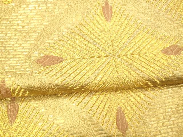 平和屋着物●六通柄袋帯 唐織 作家物 松菱花文 金糸 正絹 逸品 DAAZ4319cm