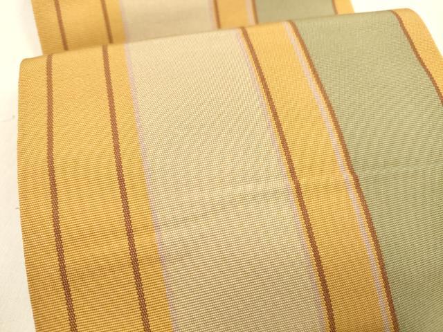 平和屋着物●本場筑前博多織 両面 半幅帯 小野和也作 更紗花間道 間道 夢一輪 証紙付き 正絹 逸品 DAAZ4386cm