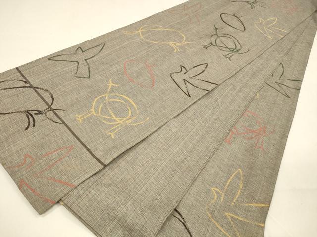 平和屋着物●六通柄 本袋帯 動物文 正絹 逸品 DAAZ4388cm